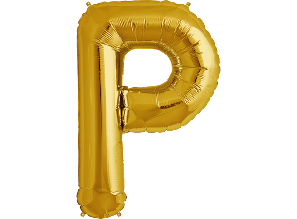 Bokstav P Gold 1 Folieballong - 86cm (34")