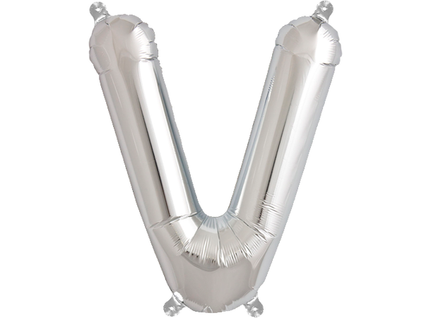 Bokstav V Silver 1 Folieballong - 86cm (34")