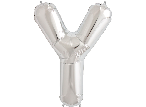 Bokstav Y Silver 1 Folieballong - 86cm (34")