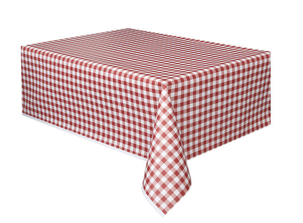 Bordduk Plast - Gingham Rød 137x274cm