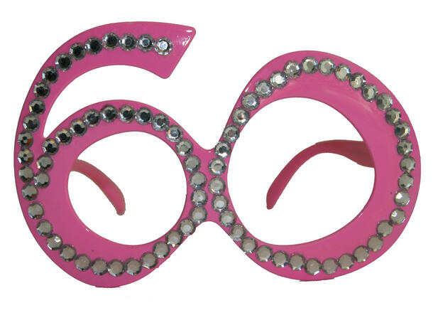 Briller - 60-årsdag - Diamant Rosa Plast