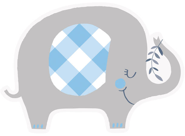 Invitasjoner - Babyshower Umbrellaphants Blå - 8pk 