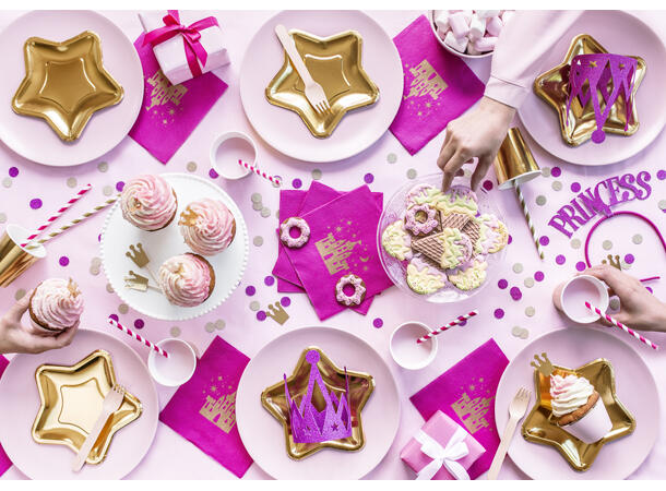 Papirsugerør - Stripete Gull 19.5cm - 10pk 