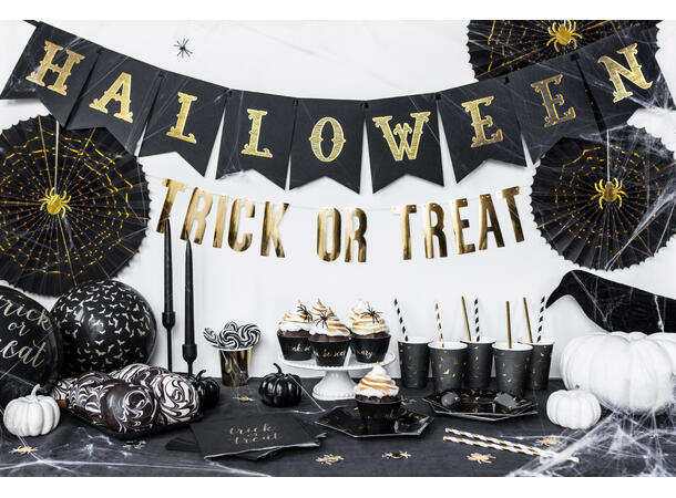 Papirsugerør - Stripete Gull 19.5cm - 10pk 