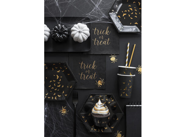 Papirsugerør - Stripete Gull 19.5cm - 10pk 