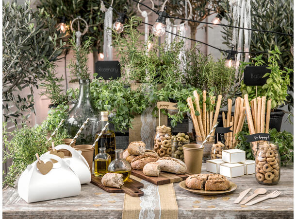 Papirsugerør - Stripete Gull 19.5cm - 10pk 