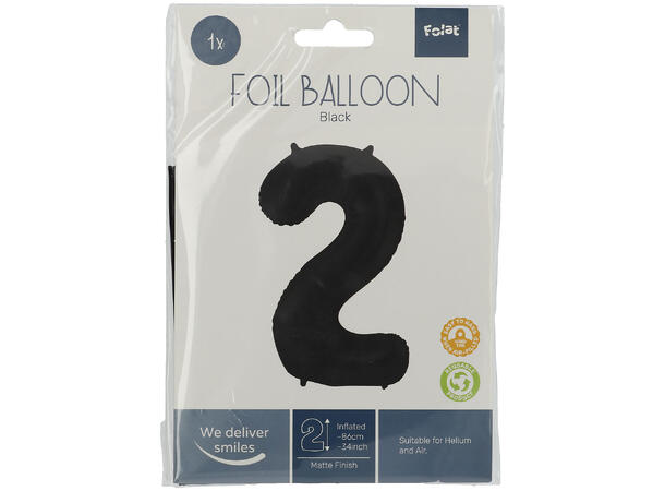 Tallballong Folie - Nummer 2 - Sort 86cm