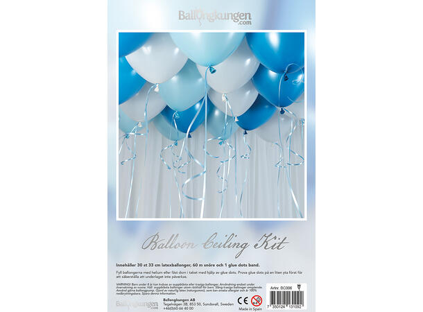 Ballongdekorkit - Baby Blå 1 Ballongdekorasjon av gummiballonger