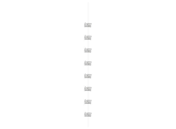 Hengende dekorasjon - "Happy Birthday" Sort & Sølv - 152cm - 6pk