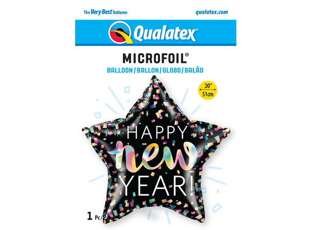 New Year Iridescent 1 Folieballong - 51cm (20")