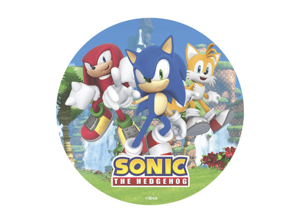 Sonic 1 spiselig kakeskilt - 20cm