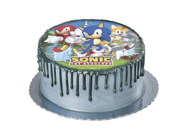 Sonic 1 spiselig kakeskilt - 20cm 