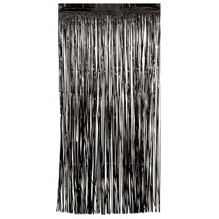 Sort Folie - Frynsegardin 1 Frynsegardin - 1x2m