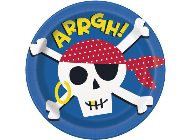Ahoy Pirate 8 Plastfrie tallerkener i papp - 23cm