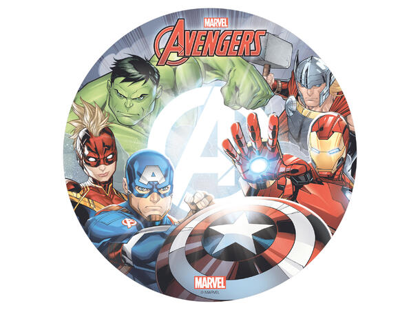 Avengers 1 spiselig kakeskilt - 20cm 