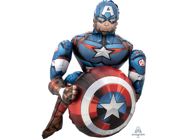 Avengers Captain America - 3D helfigur 1 Folieballong med form - 86x99cm 