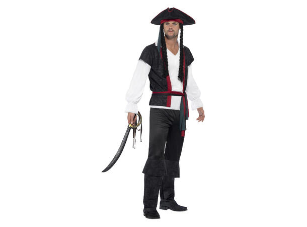 Aye Aye piratkaptein kostyme - Sort 1 kostyme til herre - Str M