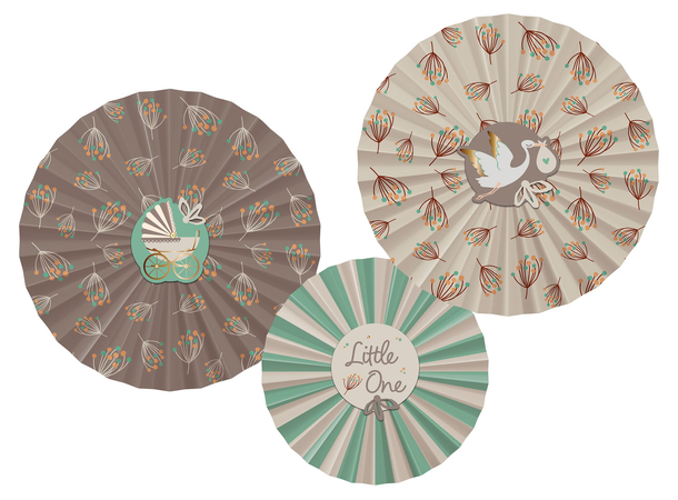 Blooming Baby 3 Papirvifter i papir - 35cm/25cm