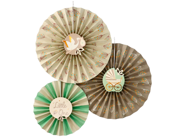 Blooming Baby 3 Papirvifter i papir - 35cm/25cm 