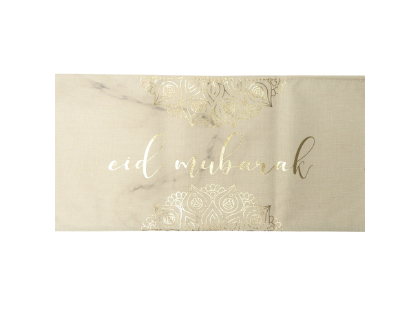 Eid Mubarak - Marble & Gold 1 Bordløper i stoff - 240x30cm