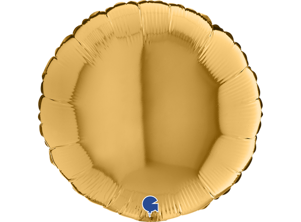 Ensfarget - Gold 1 Folieballong - Rund - 18" (43cm)