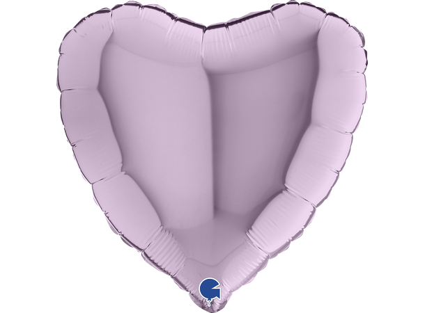 Ensfarget - Lilac 1 Folieballong - Hjerte - 18" (43cm)