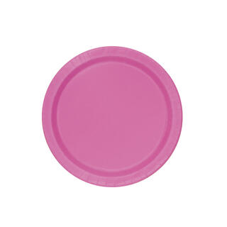 Ensfarget Mørk Rosa - Plastfri 8 Runde tallerkener i papp - 23cm