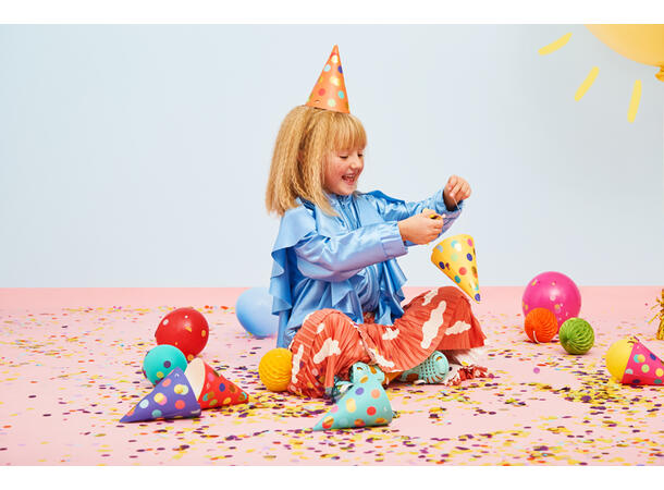 Festhatter prikker - miks 6 Papirhatter - 16cm 