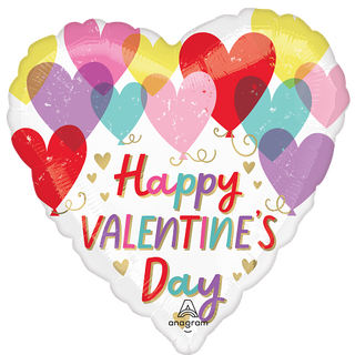 Hearts on Hearts Valentine 1 Folieballong - Rund - 18" (43cm)