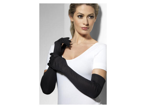 Lange sorte hansker 1 par - onesize
