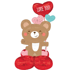 Love You Bear Hug 1 Folieballong m/form Airloonz - 55x88cm