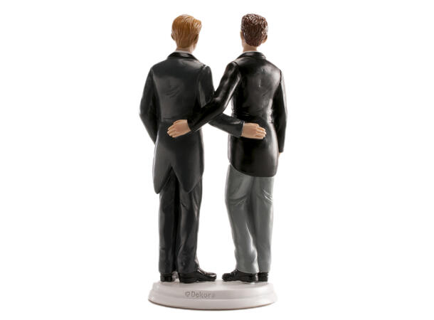 Mannlig brudepar - Kaketopp 1 Kakefigur i plast - 20cm 