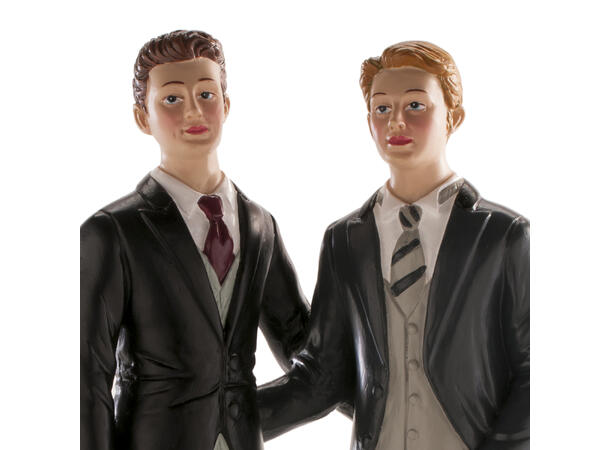 Mannlig brudepar - Kaketopp 1 Kakefigur i plast - 20cm 