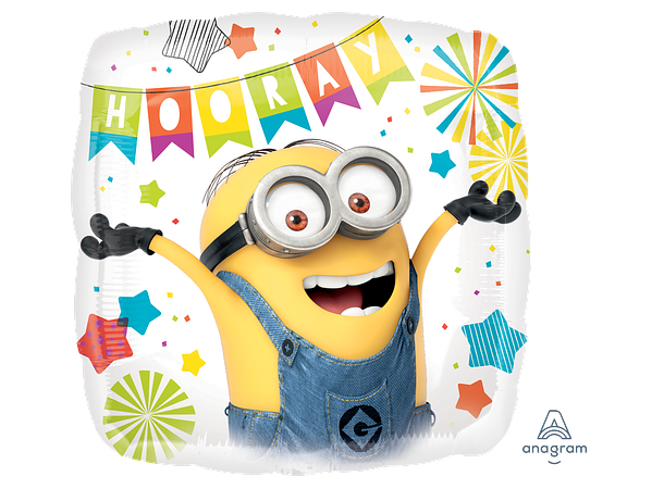 Minions - Despicable Me - Party -Tosidig 1 Folieballong - Firkantet - 18" (43cm) 