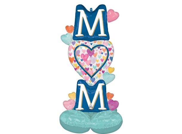 Mom Sprinkled Hearts 1 Folieballong med form - 63x124cm 
