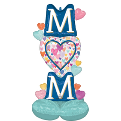 Mom Sprinkled Hearts 1 Folieballong med form - 63x124cm