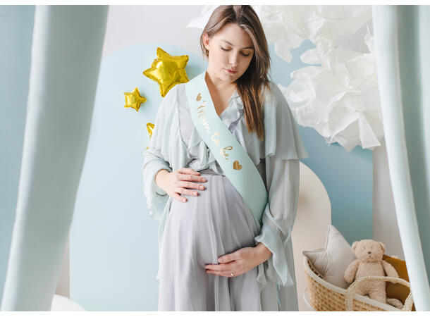 Mom to Be - Lys blå ordernsbånd 1 Ordensbånd - 75cm