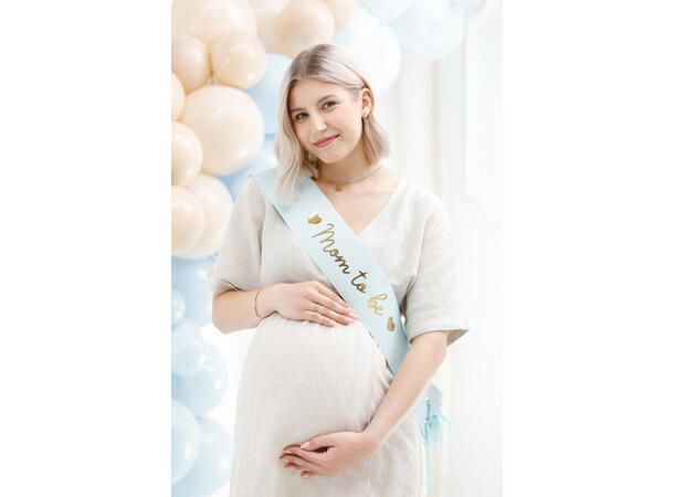 Mom to Be - Lys blå ordernsbånd 1 Ordensbånd - 75cm