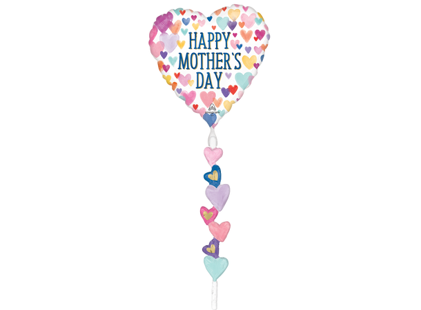 Mothers Day - Sprinkled Hearts 1 Folieballong med form - 63x175cm 