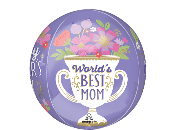 Mothers Day - World's Best Mom 1 Ballongball - ORBZ - 38x40cm 