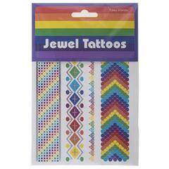 Rainbow glitter tattoos - 3 assorterte 1 Ark med tre ulike tatoo klistremerker
