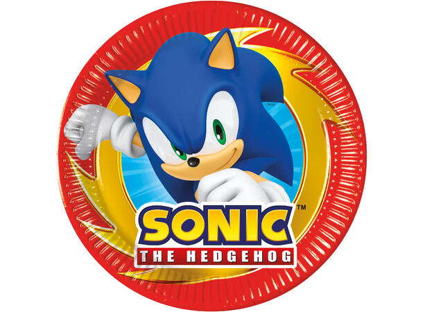 Tallerkener - Sonic - Papp 20cm - 8pk