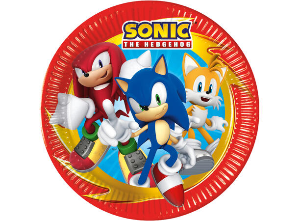 Tallerkener - Sonic - Papp 23cm - 8pk