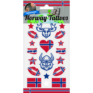 Tattoveringer - Norge 1 Ark med diverse tattoveringer -10x20cm