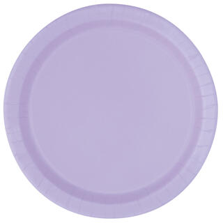 Ensfarget Lavendel - Plastfri 8 Runde tallerkener i papp - 23cm