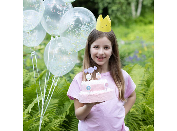 Fargerike papirkorner - Crazy Cake 8 Papirkroner - 9cm Diameter 