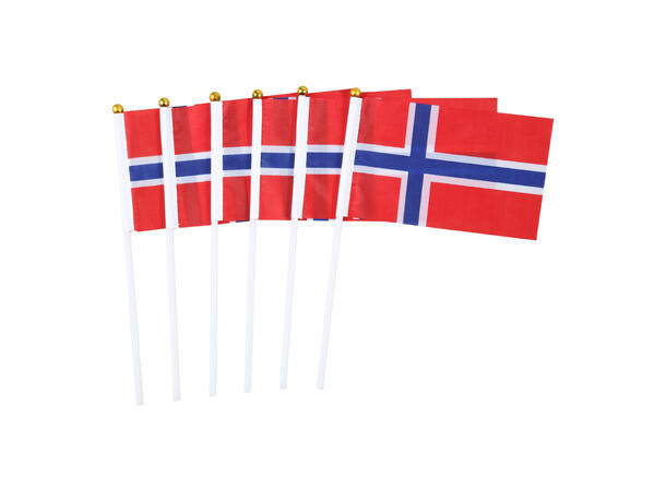 Norske flagg 6 Håndflagg i nylon - 10x20cm