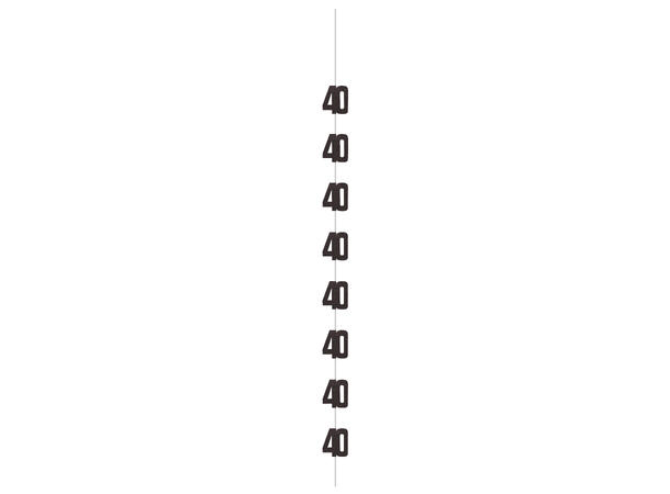 Sort & Sølv Glitz - #40 6 Hengedekorasjoner - 152cm