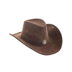 Cowboyhatt - Brun semsket look m/Stjerne 1 Hatt - De luxe