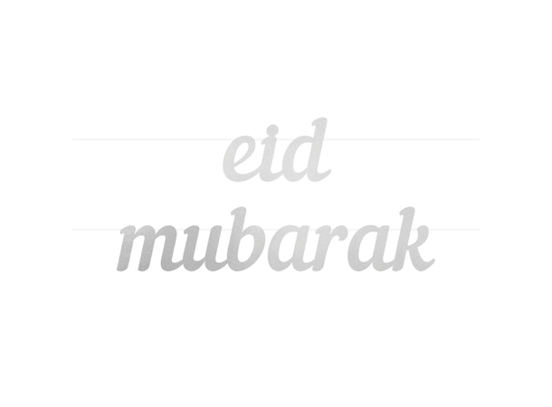 Eid Mubarak - Sølv 1 Bokstavbanner i papir - 2m